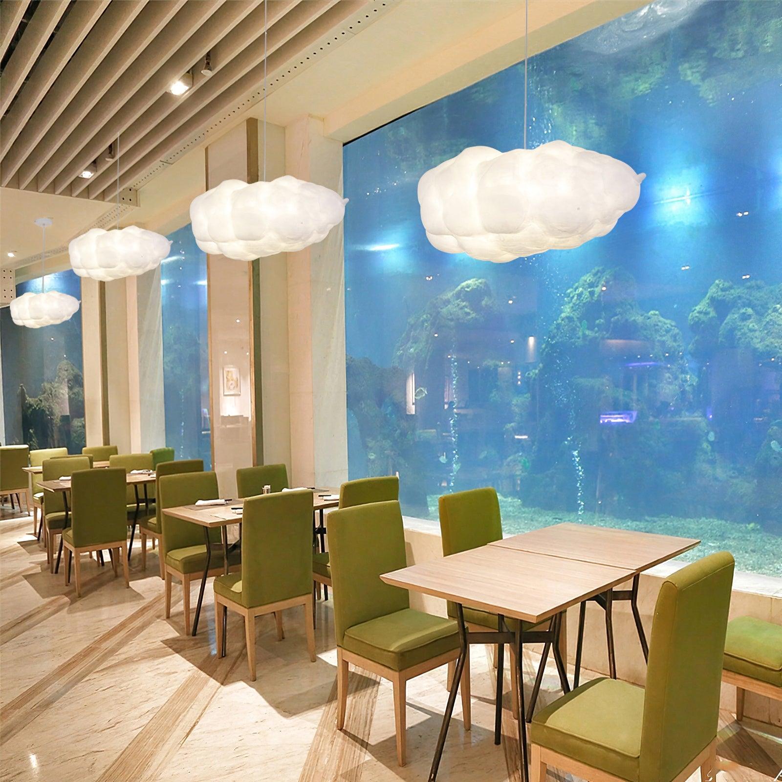 Contemporary Style Cloud Pendant Light Fixture Cotton 1/2/4-Light Dining Room Ceiling light-labpiecesign
