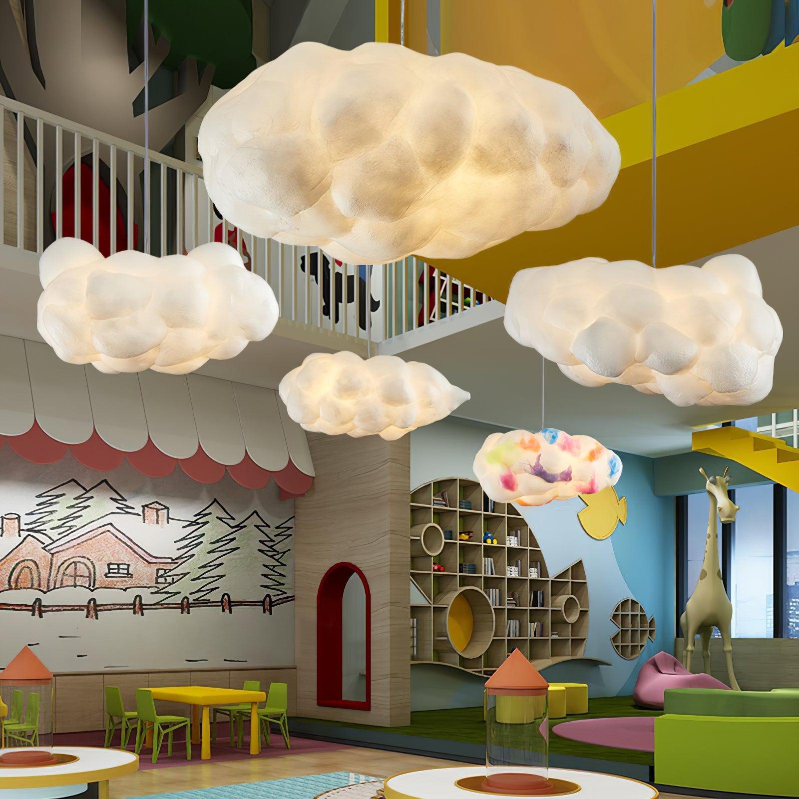 Contemporary Style Cloud Pendant Light Fixture Cotton 1/2/4-Light Dining Room Ceiling light-labpiecesign