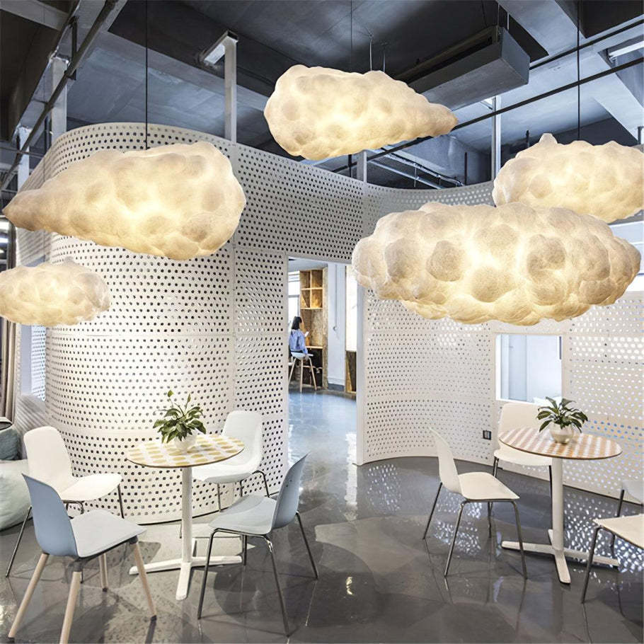 Contemporary Style Cloud Pendant Light Fixture Cotton 1/2/4-Light Dining Room Ceiling light-labpiecesign