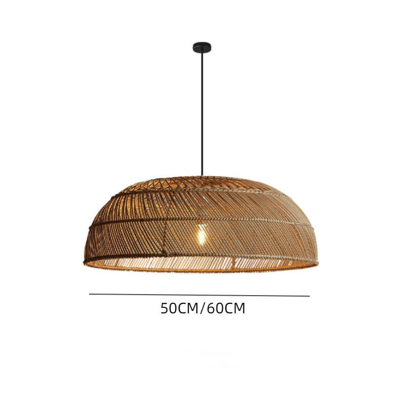 Modern Boho Rattan Pendant Light Weaving Hanging Light Fixture-labpiecesign