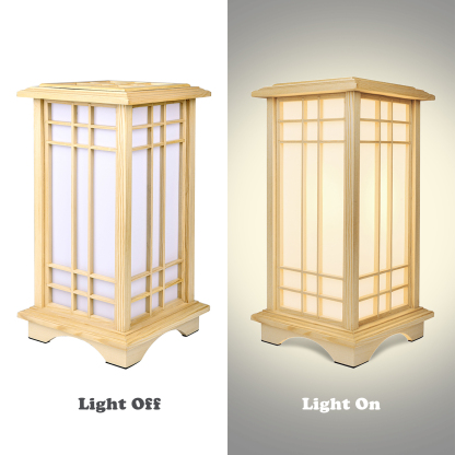 Retro Floor Lamp Rectangular Wooden Tatami Table Lamp For Bedroom-labpiecesign