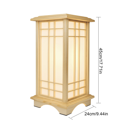 Retro Floor Lamp Rectangular Wooden Tatami Table Lamp For Bedroom-labpiecesign