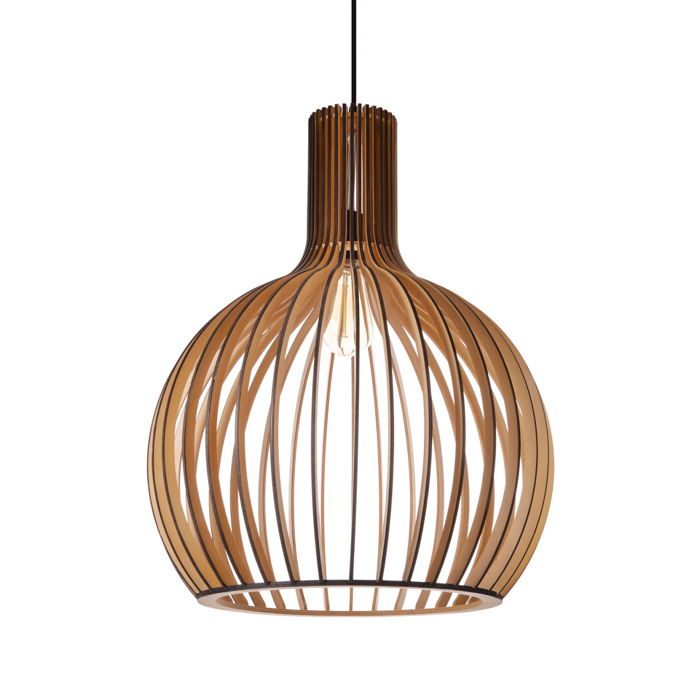 Nordic Wooden Birdcage Lamp Japanese Creative Wood Pendant Lighting