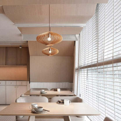 JAPANESE STYLE WOOD CAGE PENDANT LIGHT-labpiecesign