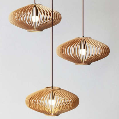 JAPANESE STYLE WOOD CAGE PENDANT LIGHT-labpiecesign