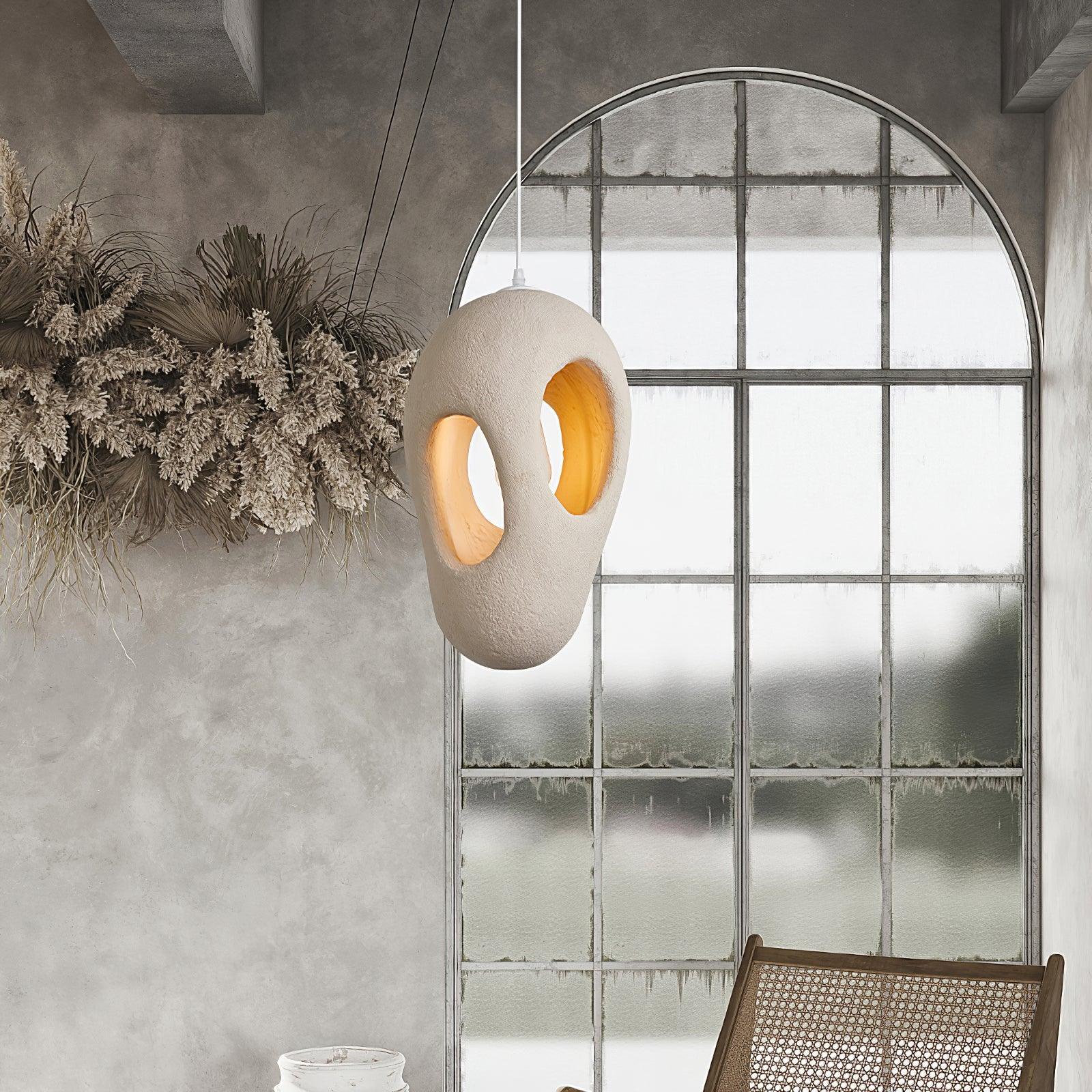 Japanese Wabi-Sabi Style Creative Retro Resin Sculpture Light For Living Room