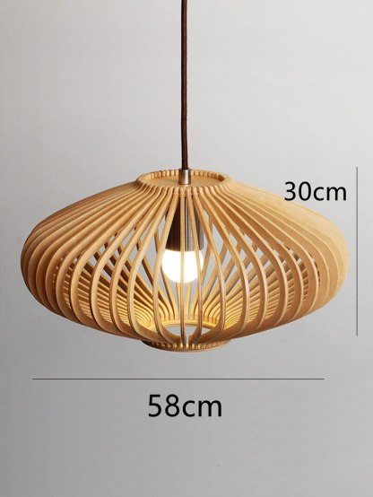 JAPANESE STYLE WOOD CAGE PENDANT LIGHT-labpiecesign