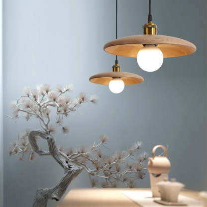 Retro Solid Wood Pendant Light-labpiecesign