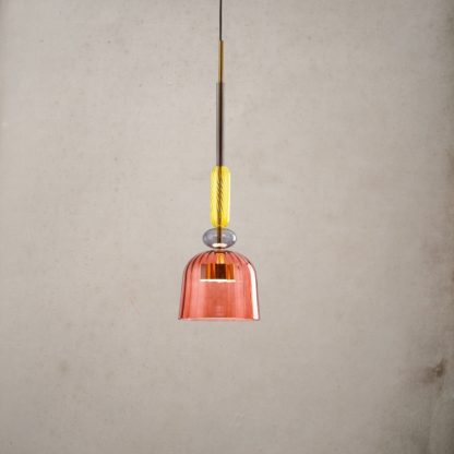 VINTAGE COLORED GLASS PENDANT LIGHT -labpiecesign