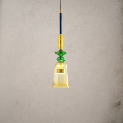 VINTAGE COLORED GLASS PENDANT LIGHT -labpiecesign