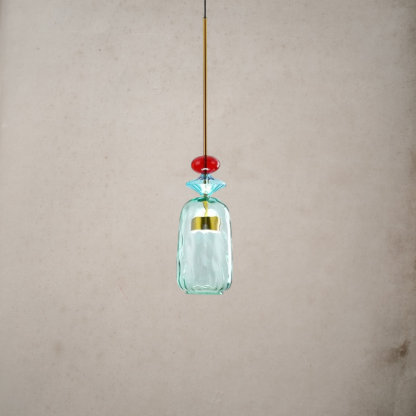 VINTAGE COLORED GLASS PENDANT LIGHT -labpiecesign