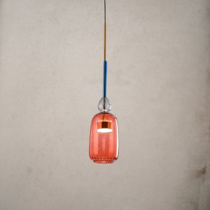 VINTAGE COLORED GLASS PENDANT LIGHT -labpiecesign