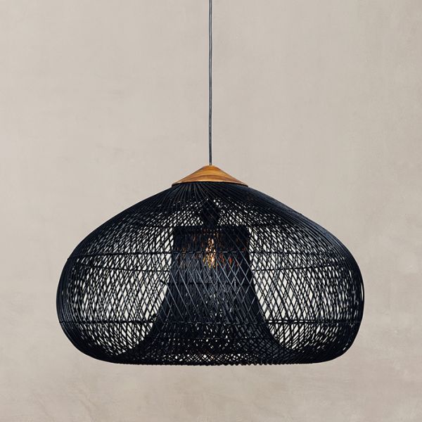 Japanese Style Wabi-sabi Style Rattan Drum Lamp-labpiecesign