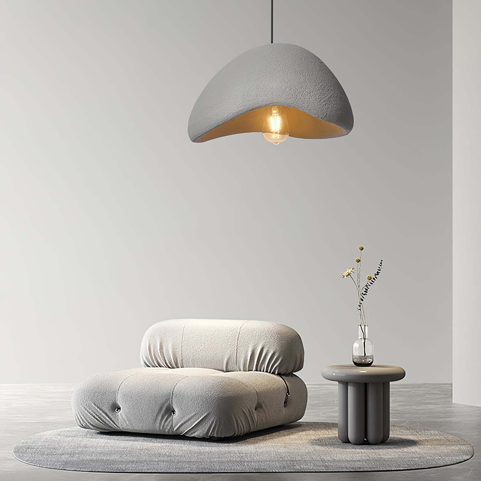 Wabi-sabi concrete pendant light Dining Room Light-labpiecesign