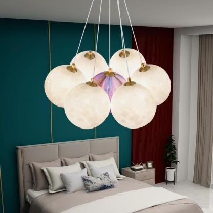 Moon Speckle Glass Lunar Indoor Pendant Light-labpiecesign