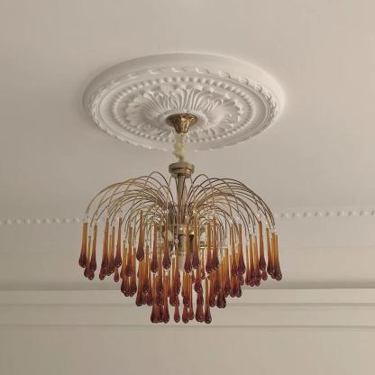 Italian Retro Water Drop French Snot Lamp Light Luxury Glass Chandelier-labpiecesign