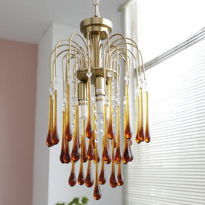 Italian Retro Water Drop French Snot Lamp Light Luxury Glass Chandelier-labpiecesign