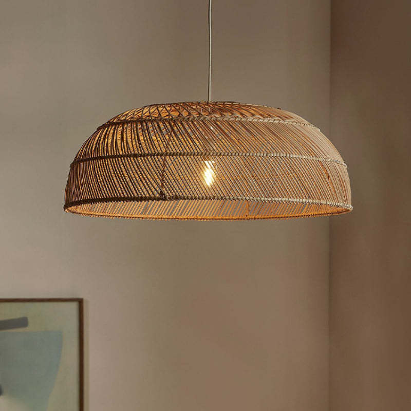 Modern Boho Rattan Pendant Light Weaving Hanging Light Fixture-labpiecesign