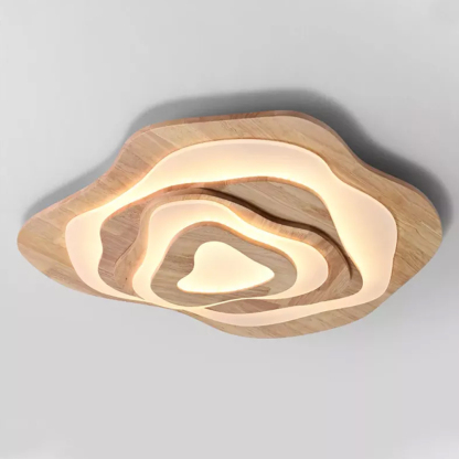 Irregular Solid Wooden Ceiling Light For Living Room-labpiecesign