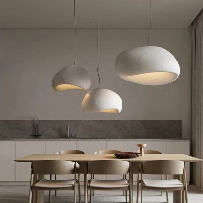 Wabi sabi Style Cream Color High Texture Resin Khmara Lamp-labpiecesign