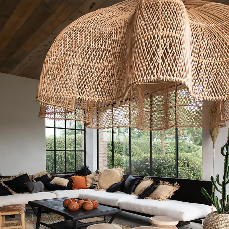 Wicker Pendant Shade outdoor rattan lamp -labpiecesign