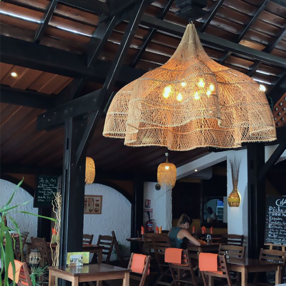Wicker Pendant Shade outdoor rattan lamp -labpiecesign