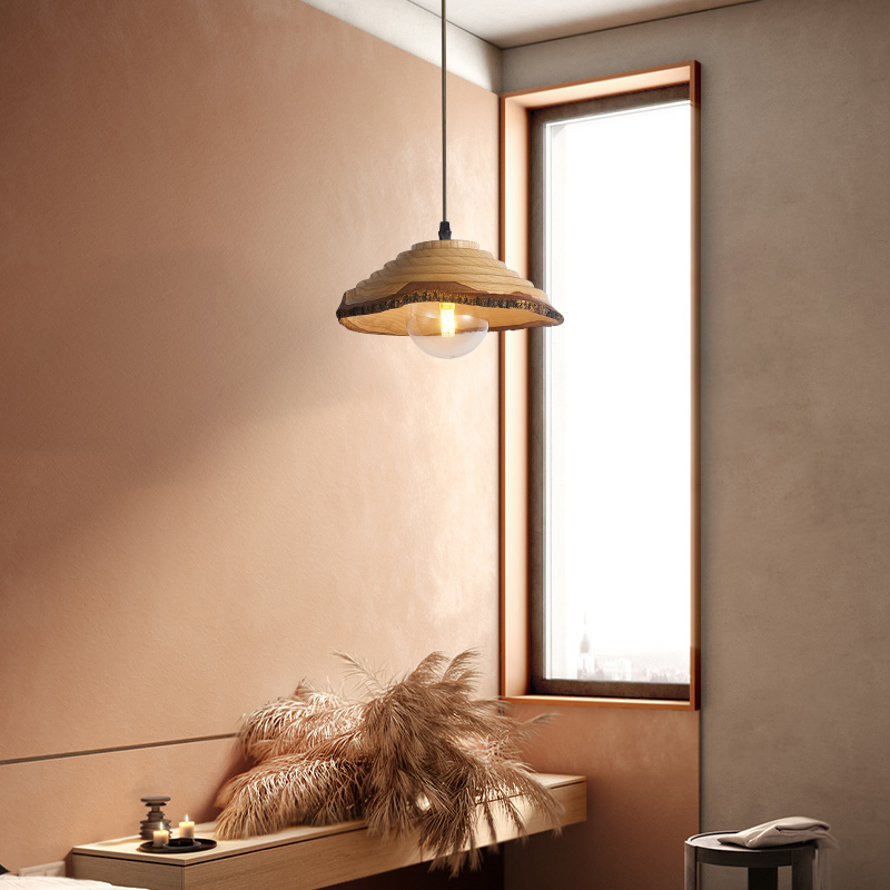 Japanese style solid wood pendant light bar lamps