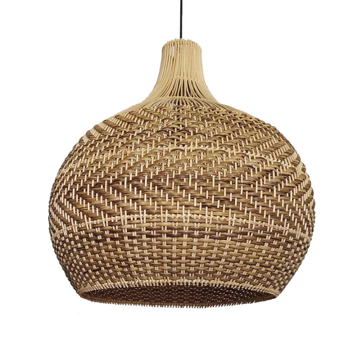 Brown Rustic Handwoven Rattan Pendant Shade - Labpiecesign – LabPieceSign