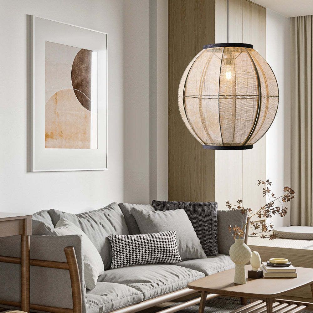 Vintage Fabric Pendant Lights Handwoven-labpiecesign