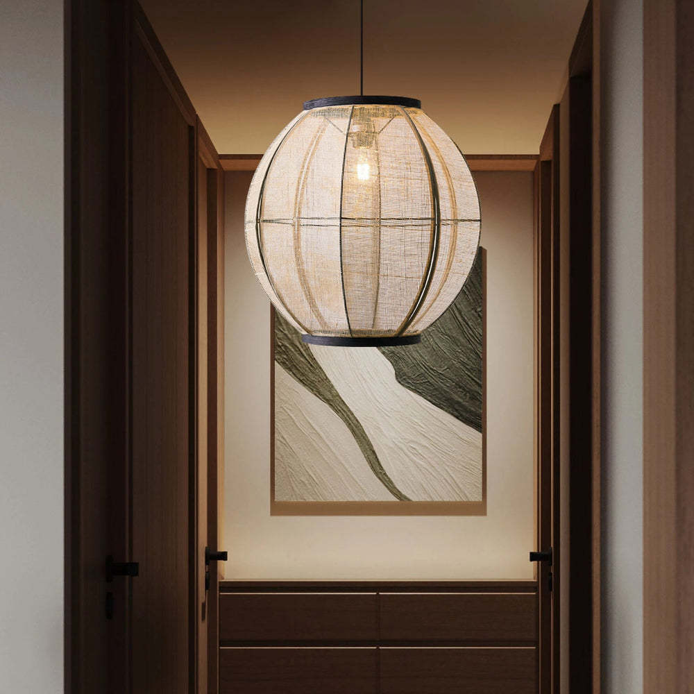 Vintage Fabric Pendant Lights Handwoven-labpiecesign