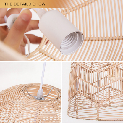 Handmade Basket Rattan Pendant Light Shades For Living Room-labpiecesign