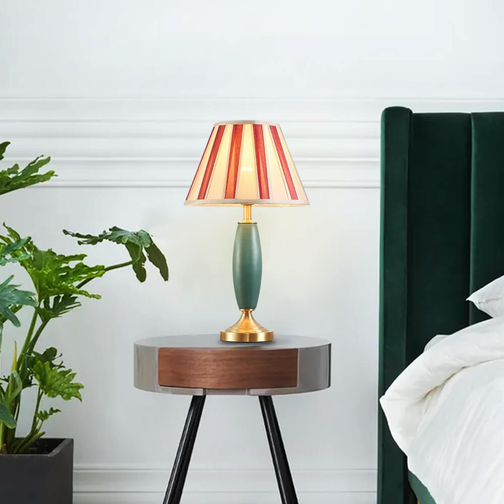Brass Table Lamp Ceramic Desk Lampshade Retro Floor Lamp