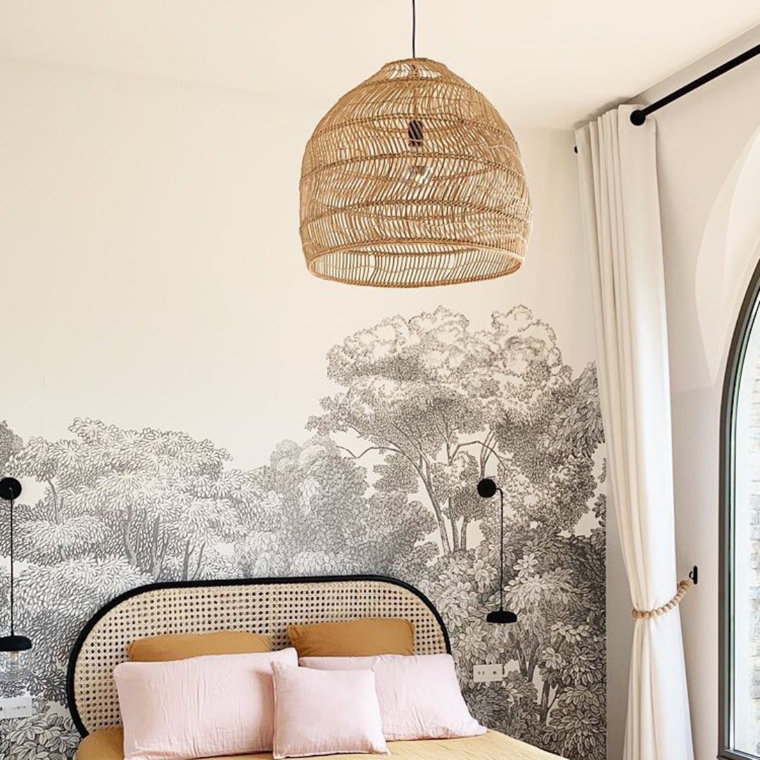 Handmade Rattan Lamp BELL Wicker Lamp Boho Style Lampshade Pendant Lamp-labpiecesign