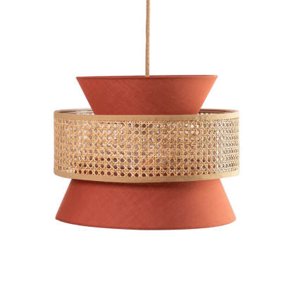Home Decor Creative Orange Retro Rattan Pendant Light-labpiecesign