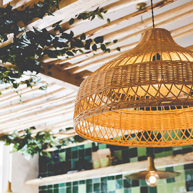 Natural Handmade Rattan Pendant Lamp Decorative Chandelier