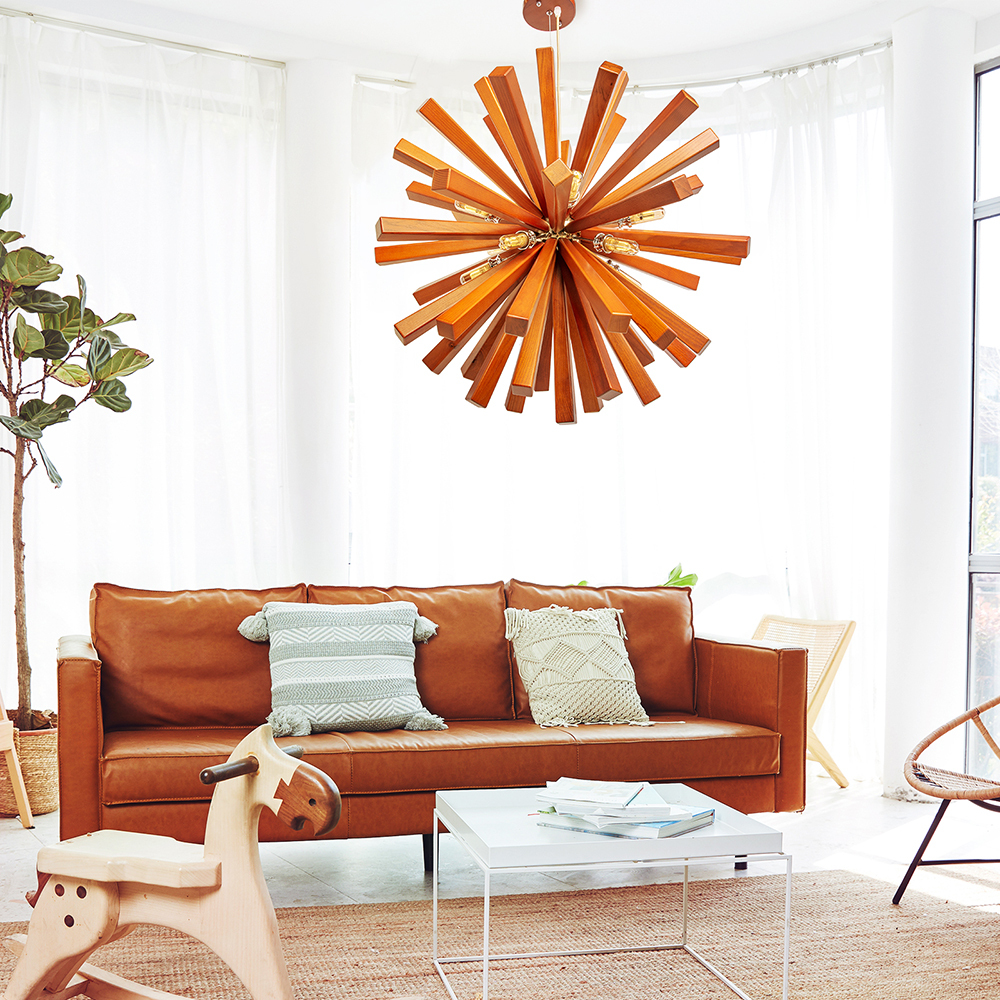 Nordic Creative Wooden Chandelier Flower-Shaped Dandelion Pendants Lights-labpiecesign