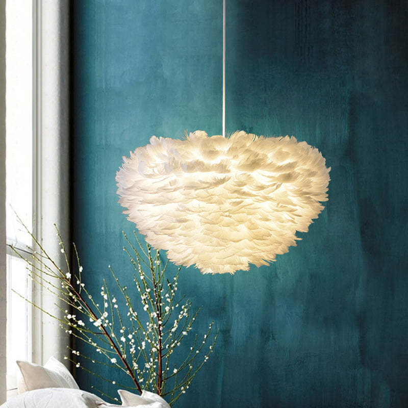 Nordic Design Feather Pendant Lights Lighting Fixture For Bedroom