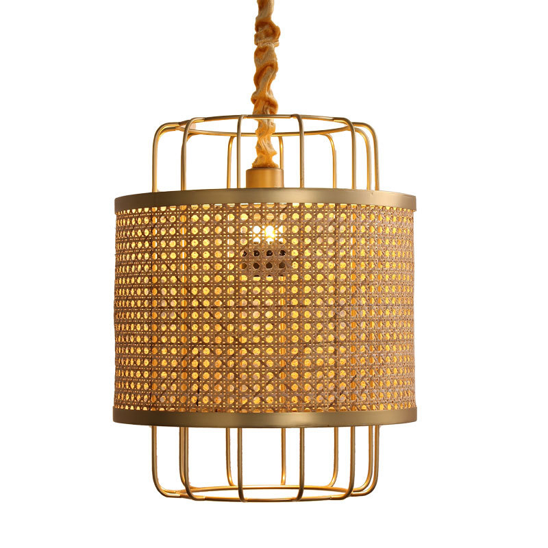 Lantern Bamboo Pendant Lamp New Japanese style wrought iron chandelier