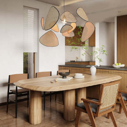 Japanese Rattan Hanging Light Retro Light Fixture-labpiecesign