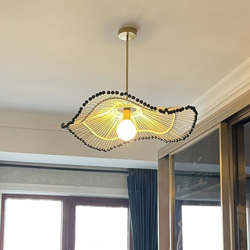 Retro Handmade Rattan Art Lamp Southeast Asian Style Pendant Light-labpiecesign