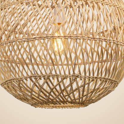 Basket Rattan Pendant Light Shade Pastoral Wicker Hanging Lamps-labpiecesign