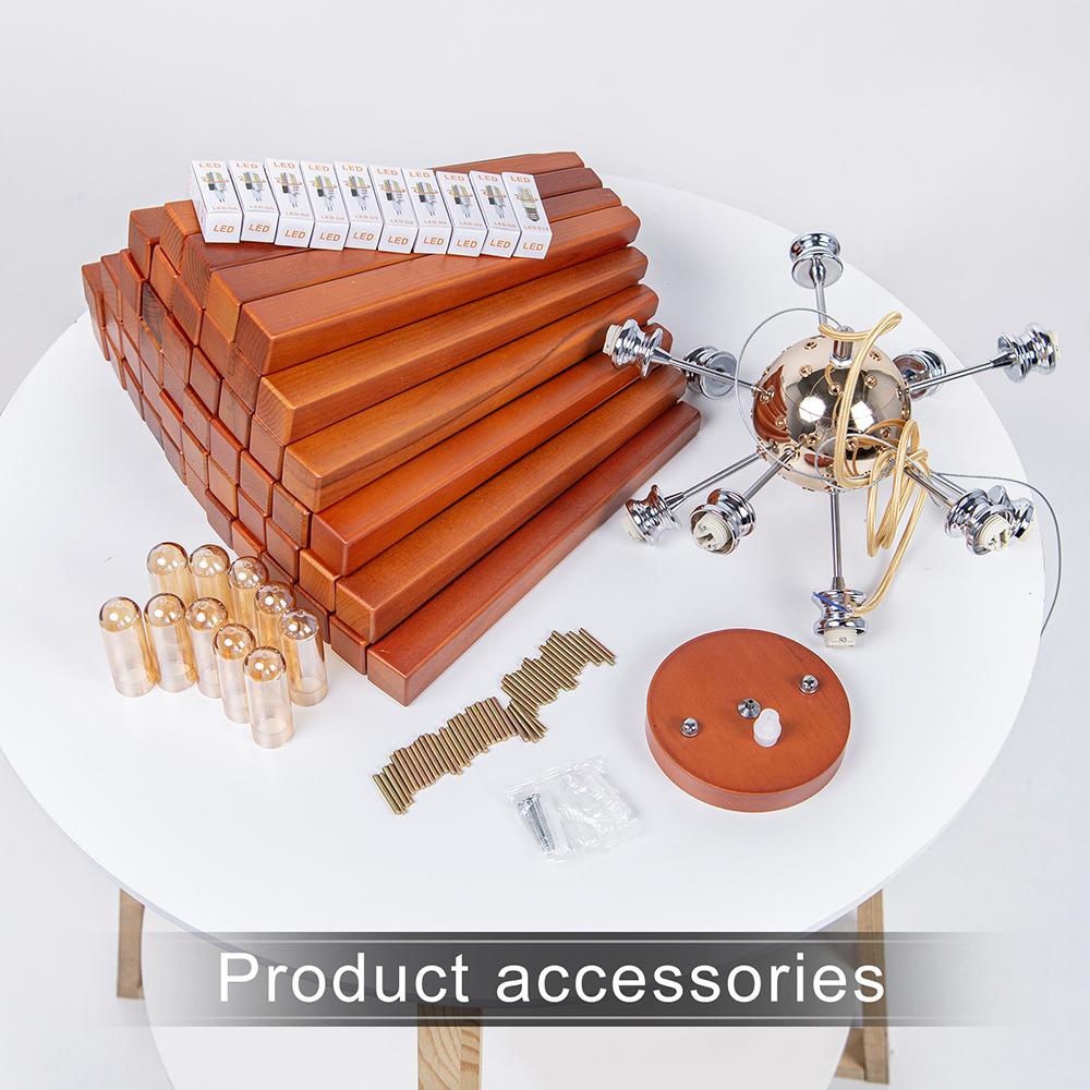 Nordic Creative Wooden Chandelier Flower-Shaped Dandelion Pendants Lights-labpiecesign