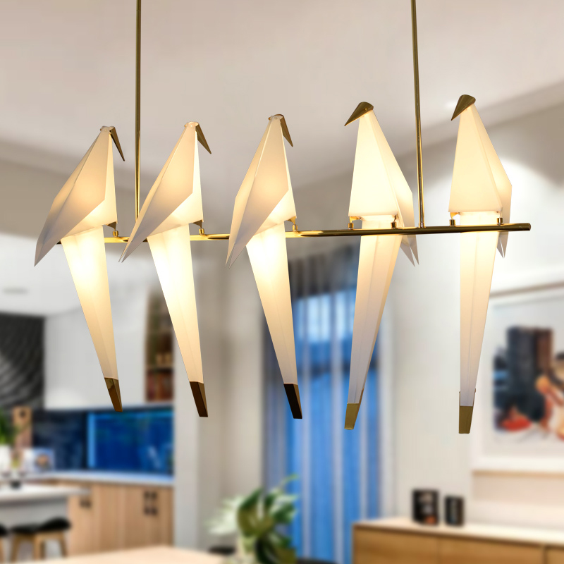 Nordic Creative Paper Cranes Ceiling Light Origami Bird Pendant Lamps