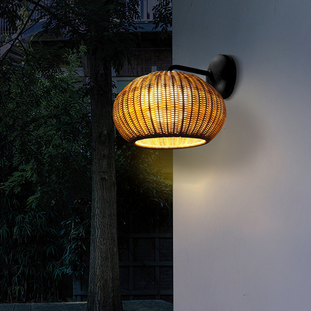 Outdoor Waterproof Rattan Wall Lamp