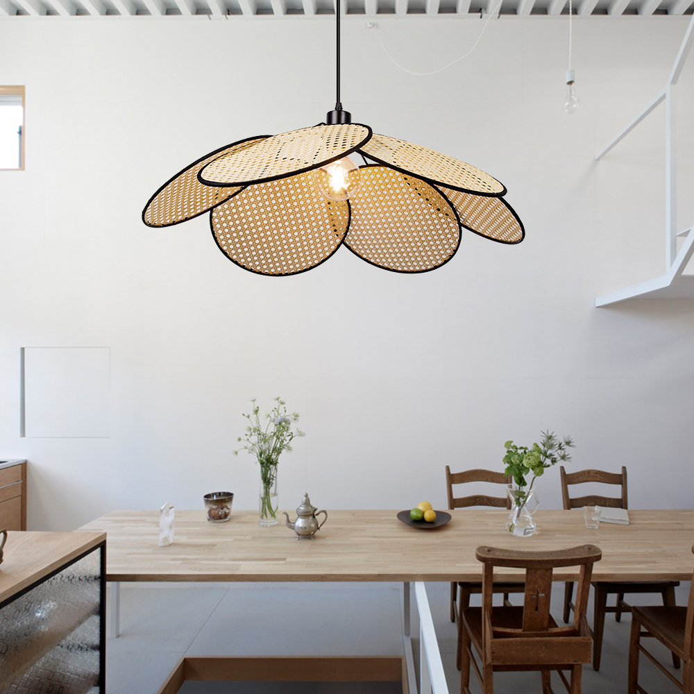 New wabi-sabi style retro restaurant bar rattan lamp-labpiecesign