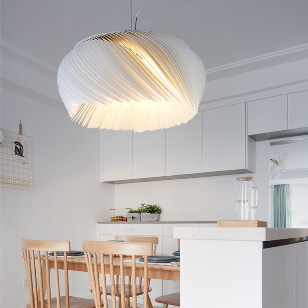 Modern Creative White Wavy Nodic Pendant Light For Living Room