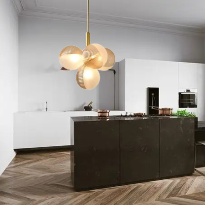 Nordic Luxury Glass Bubble Chandelier Simple High-end Copper Metal Pendant Light-labpiecesign