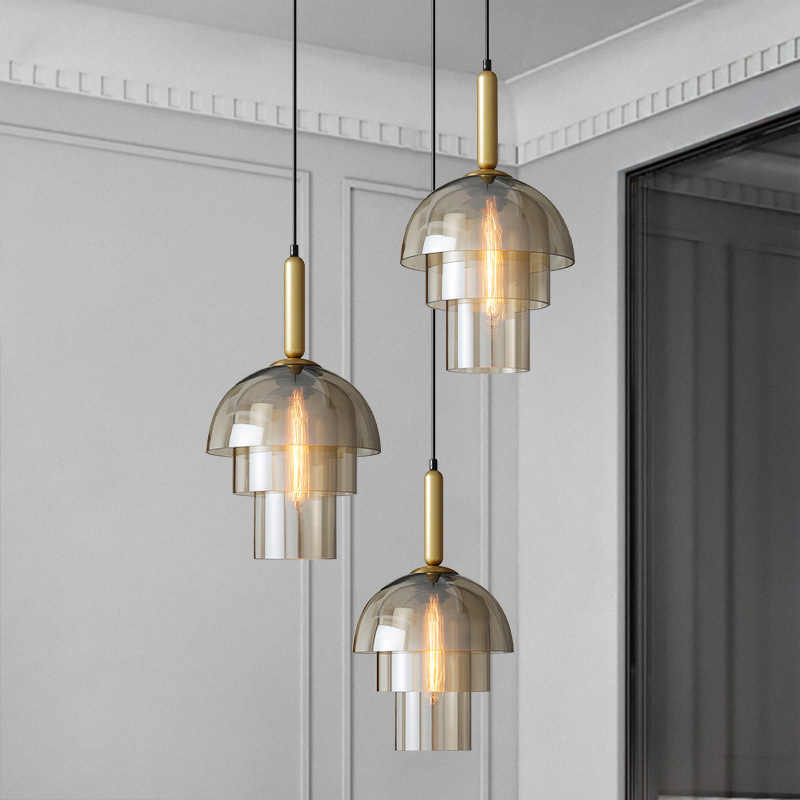 American Minimalist Bar Candelier Modern Light Luxury Glass Chandelier-labpiecesign