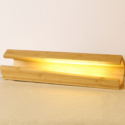 Retro Wood Pentagonal Led Table Lamp With USB For Bedroom-labpiecesign