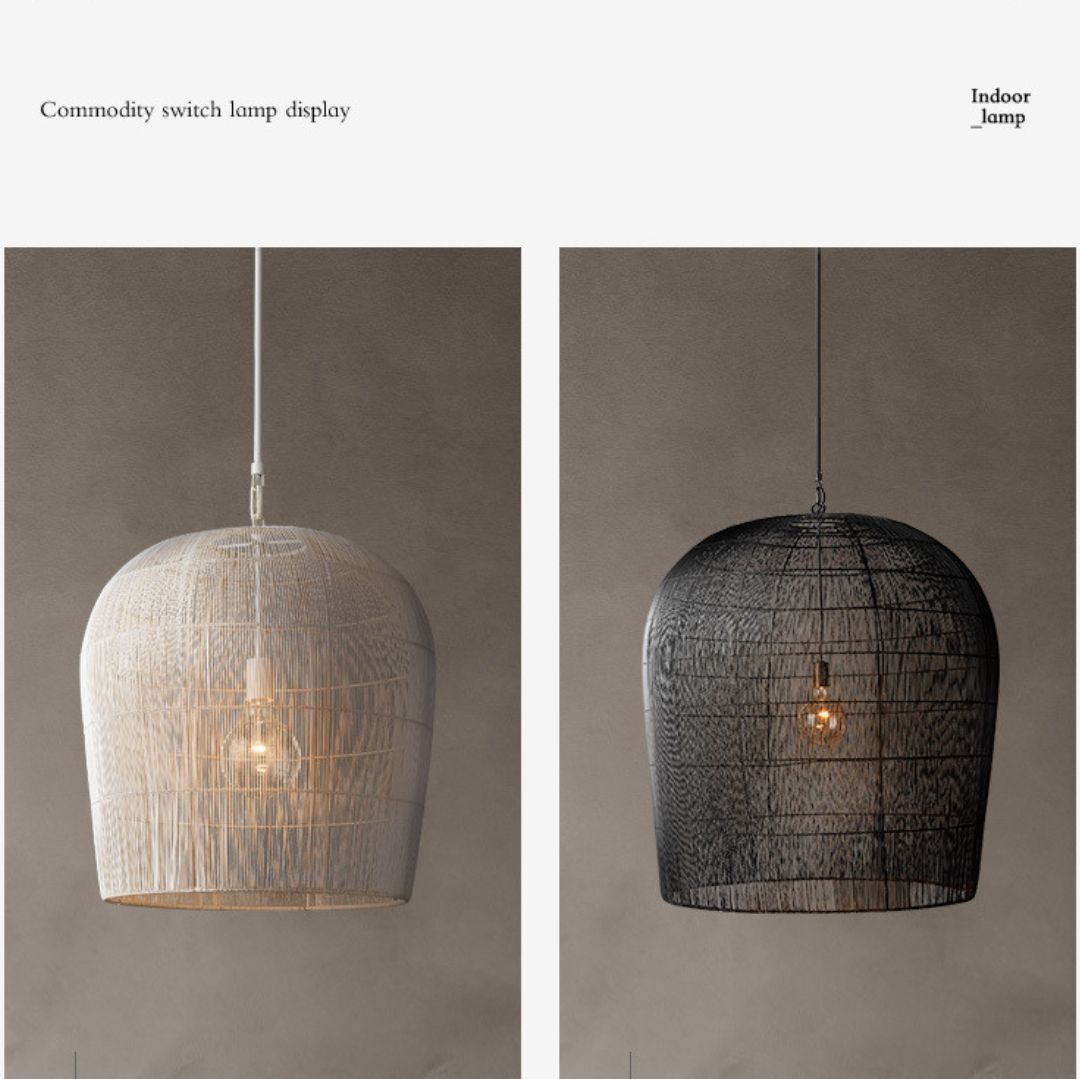 Japanese Wabi-sabi Chandelier Creative Rattan Art Lamp